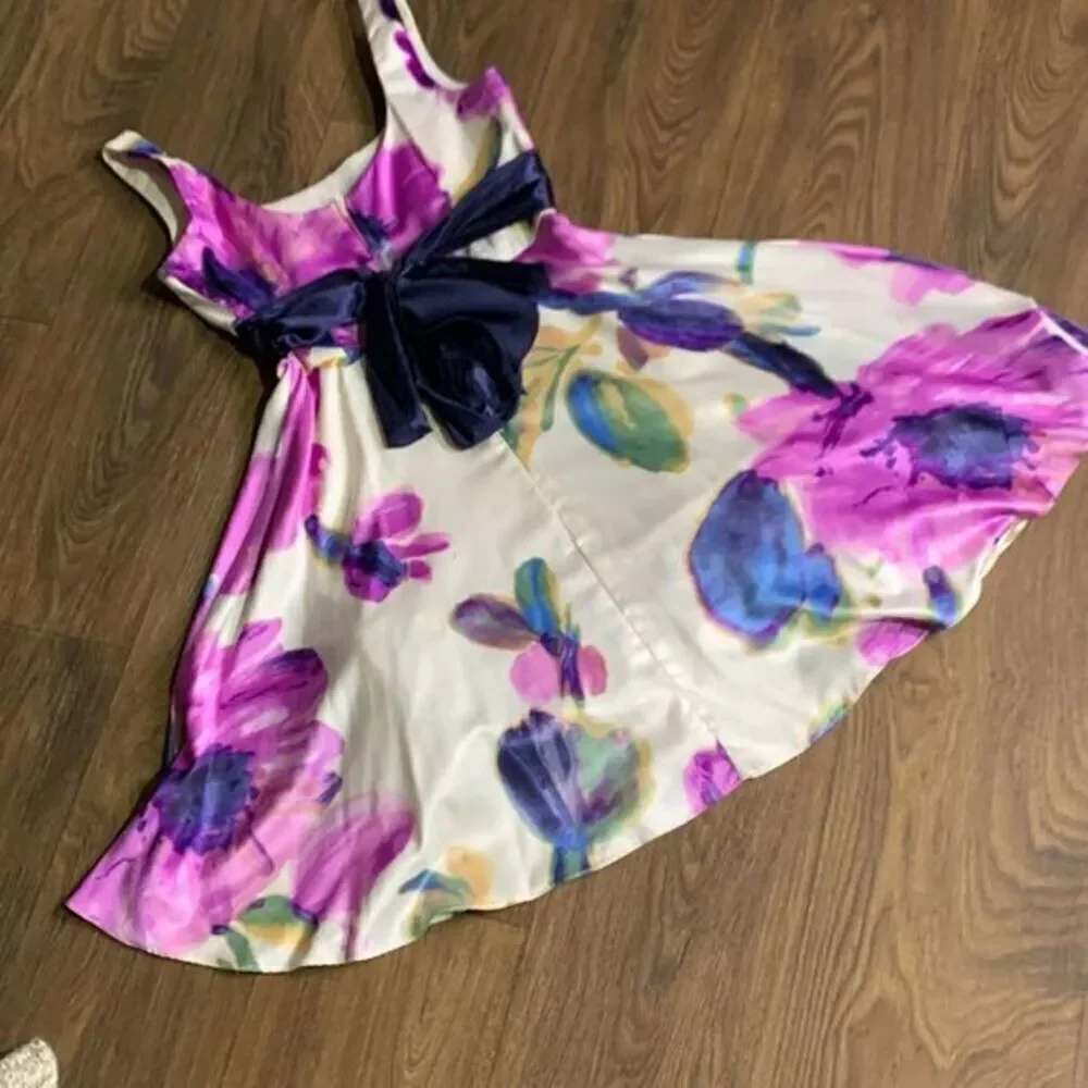 Y2k Floral water color‎ dress. Chiffon flowy fit & flare going out party dress